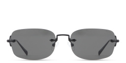 EYE'M Rimless Rectangle Sunglasses in Black – Product Photo 1