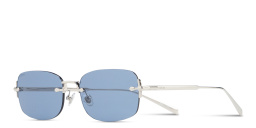 Shop EYE'M Rimless Rectangle Sunglasses in Silver online.