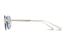 Shop EYE'M Rimless Rectangle Sunglasses in Silver online.