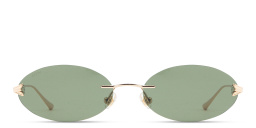 Shop EYE'M Rimless Oval Sunglasses in Gold online.