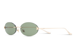 Shop EYE'M Rimless Oval Sunglasses in Gold online.