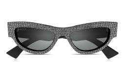 Shop GUCCI Strass Cat-Eye Sunglasses in Black online.
