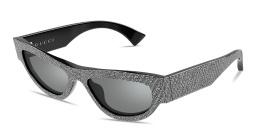 Shop GUCCI Strass Cat-Eye Sunglasses in Black online.