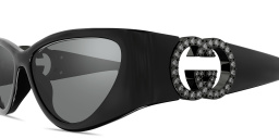 Shop GUCCI GG Cat-Eye Sunglasses in Black online.