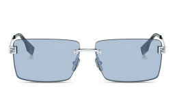 Shop FENDI Sky Rimless Rectangle Sunglasses in Palladium online.