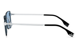 Shop FENDI Sky Rimless Rectangle Sunglasses in Palladium online.