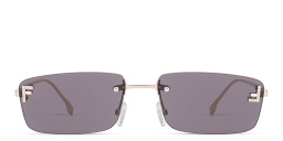 FENDI First Crystal Rimless Rectangle Sunglasses in Yellow – Product Photo 1