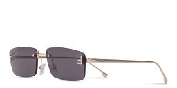 Shop FENDI Fendi First Crystals Rimless Rectangle Sunglasses in Gold online.