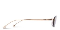 Shop FENDI Fendi First Crystals Rimless Rectangle Sunglasses in Gold online.