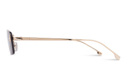 Shop FENDI Fendi First Crystals Rimless Rectangle Sunglasses in Gold online.