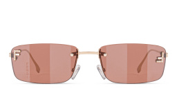 FENDI First Crystal Rimless Rectangle Sunglasses in Yellow – Product Photo 1