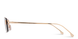 Shop FENDI Fendi First Crystals Rimless Rectangle Sunglasses in Yellow online.