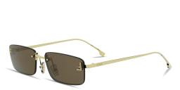 FENDI First Crystal Rimless Rectangle Sunglasses in Light Gold – Product Photo 2