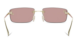 Shop FENDI First Crystal Rimless Rectangle Sunglasses in Light Gold online.