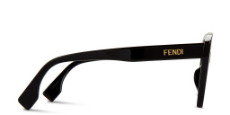 Shop FENDI Lettering Irregular Sunglasses in Black online.