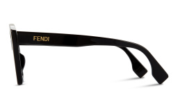 Shop FENDI Lettering Irregular Sunglasses in Black online.
