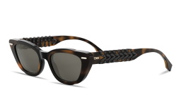 Shop FENDI Interlace Cat-Eye Sunglasses in Havana online.
