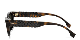 Shop FENDI Interlace Cat-Eye Sunglasses in Havana online.