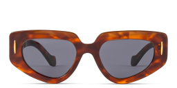 Shop LOEWE Anagram Irregular Sunglasses in Havana online.