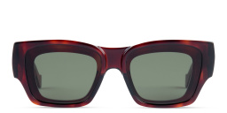 Shop LOEWE Logo Signature Unisex Rectangle Sunglasses in Havana online.