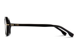 Shop FENDI Selleria Irregular Eyeglasses in Black online.
