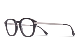 Shop FENDI Essential Round Eyeglasses in Black online.