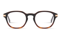 Shop FENDI Essential Round Eyeglasses in Brown Havana online.