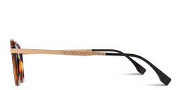Shop FENDI Essential Round Eyeglasses in Brown Havana online.