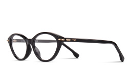 Shop FENDI Selleria Cat-Eye Eyeglasses in Black online.