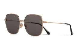 Shop TOM FORD T Logo Oversized Square Sunglasses in Gold online.