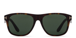 Shop TOM FORD T Logo Square Sunglasses in Havana online.