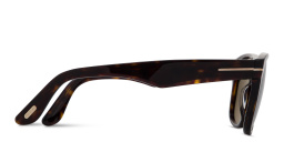 Shop TOM FORD T Logo Square Sunglasses in Havana online.