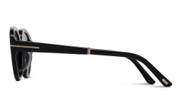 Shop TOM FORD T Logo Oval Sunglasses in Black online.