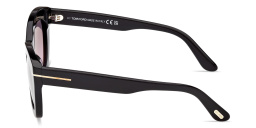 Shop TOM FORD T Logo Butterfly Sunglasses in Black online.