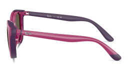 Shop Ray-Ban Junior Clip-on Kids Panthos Eyeglasses in Pink online.