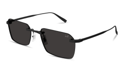 Shop Dunhill Rollagas Titanium Rimless Rectangle Sunglasses in Black online.