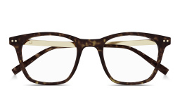 Shop Dunhill Heritage Lock Hinge Combi Square Eyeglasses in Havana online.