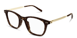 Shop Dunhill Heritage Lock Hinge Combi Square Eyeglasses in Havana online.