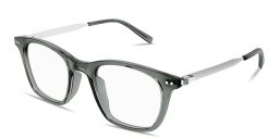 Shop Dunhill Heritage Lock Hinge Combi Square Eyeglasses in Transparent Grey online.