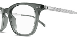 Shop Dunhill Heritage Lock Hinge Combi Square Eyeglasses in Transparent Grey online.
