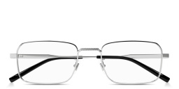 Shop Dunhill Rollagas Titanium Rectangle Eyeglasses in Silver online.