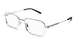 Shop Dunhill Rollagas Titanium Rectangle Eyeglasses in Silver online.