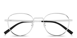 Shop Dunhill Signature Harness Panthos Eyeglasses in Silver online.