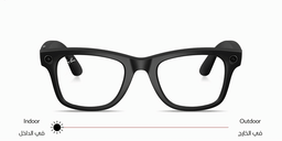 Shop Ray-Ban Meta Wayfarer Unisex Square Sunglasses in Matte Black online.