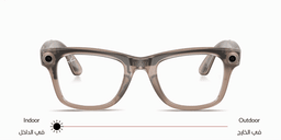 Shop Ray-Ban Meta Wayfarer Unisex Square Sunglasses in Shiny Warm Stone online.