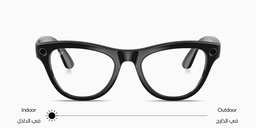 Ray-Ban Meta Skyler Unisex Cat-Eye Sunglasses in Shiny Black – Product Photo 1