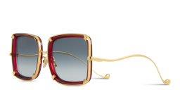 Shop ANNA KARIN KARLSSON White Moon Limited 5th Edition Oversized Square Sunglasses in Red online.