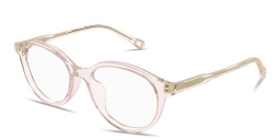 Shop Chloe Logo Signature Panthos Eyeglasses in Transparent Pink online.