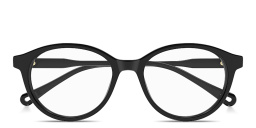 Shop Chloe Logo Signature Panthos Eyeglasses in Black online.