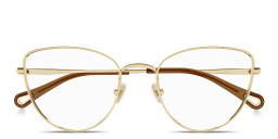 Shop Chloe Cat-Eye Eyeglasses in Gold online.